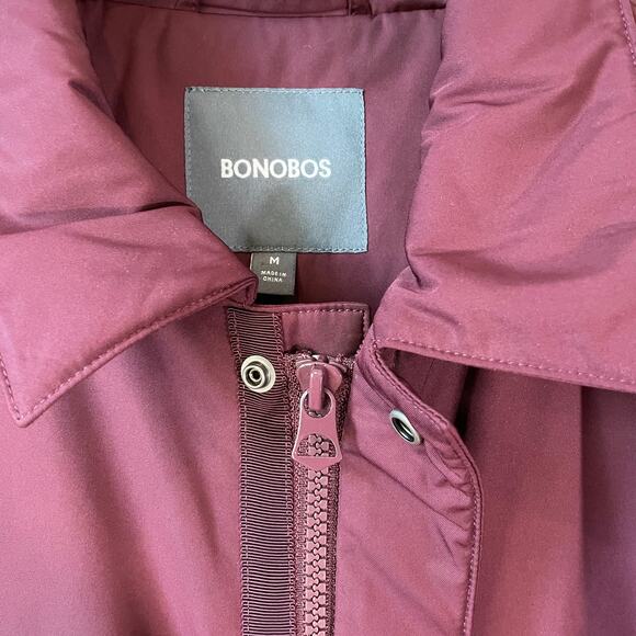 Bonobos Mens Slim Fit Coaches Full Zip Jacket Burgundy Sz Medium Classic Utility - Picture 6 of 10